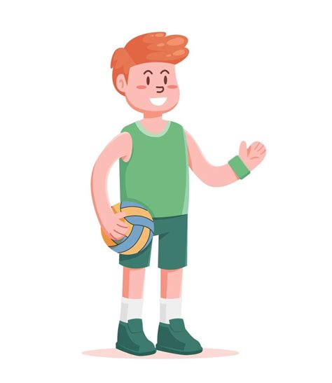 volleyball player cartoon character vector illustration 20735228 Vector Art at Vecteezy