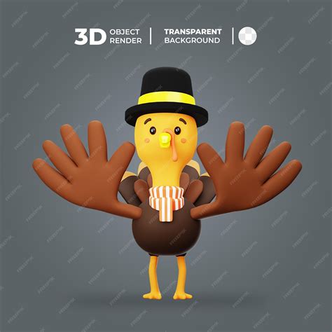 Premium PSD | 3d turkey thanksgiving character