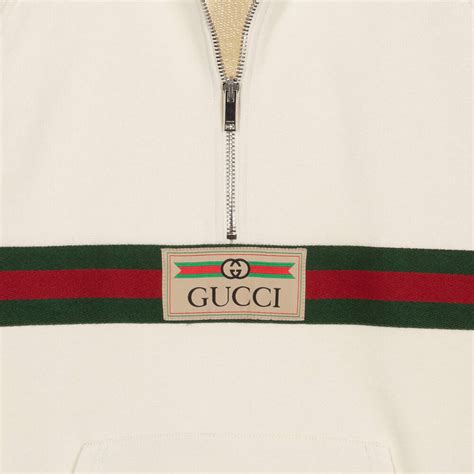 Gucci Teen Ivory Cotton Logo Hoodie Childrensalon