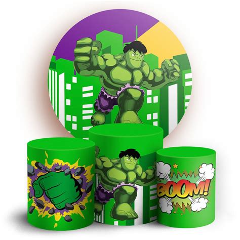 KIT Redondo e Trio Hulk Baby Sublimado 3D Sublitex painéis