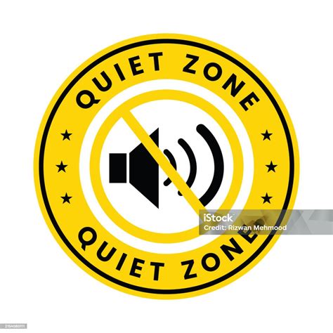 Quiet Zone Quiet Zone Sign Sticker Banner Label Vector Illustration