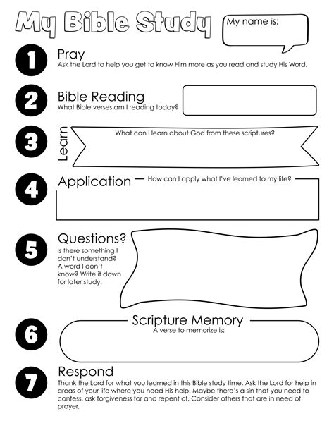 Free Bible Worksheets For Adults