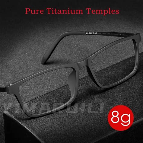 Yimaruili ultra leve moda tr90 square eyewear titânio puro miopia