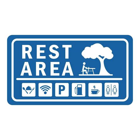 Vector icon rest area, illustration of rest area, rest area road sign ...