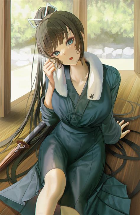 Cute Female Swordsman iPhone Wallpaper, Anime Art | [785×1200 ...