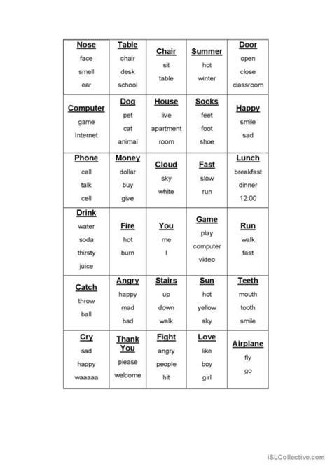 164 Taboo English ESL Worksheets Pdf Doc