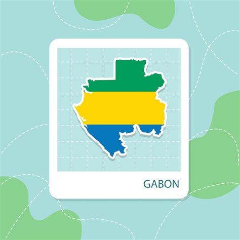 Adesivos Do Mapa Do Gab O Padr O De Bandeira No Quadro Vetor Premium