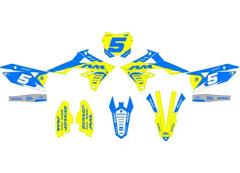 Suzuki 250 RMZ 2019 2024 Graphic Kit Race Blue 2 Kitdeco Moto Fr