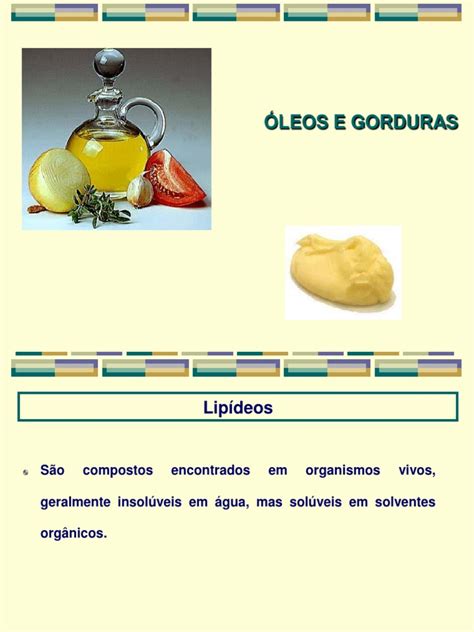 PDF Alimentos predominantemente lipídicos óleos e gorduras teórico