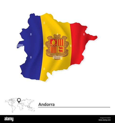 Map Of Andorra With Flag Vector Illustration Stock Vector Image Art