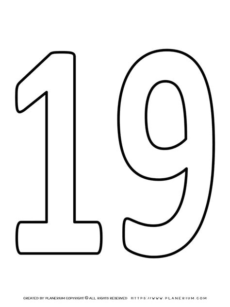 Free Printable Number Bubble Letters: Bubble Number 19, 46% OFF