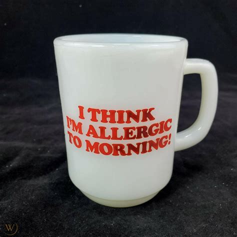 Vintage 1958 Fire King Anchor Hocking Mug Snoopy I Think Im Allergic