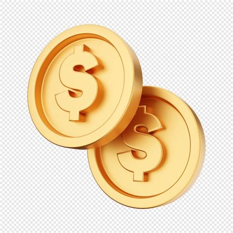 Premium PSD 3d Coins Gold Dollar