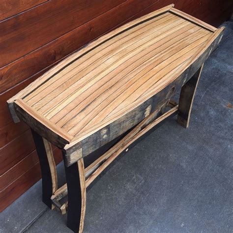 Bourbon Barrel Staves Entry Table