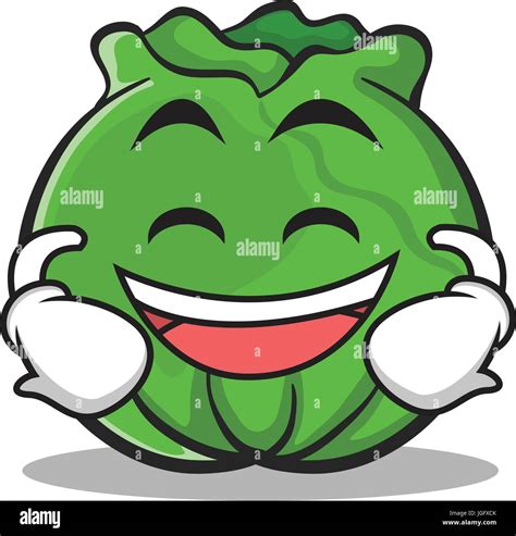 Laughing Face Cabbage Cartoon Character Style Stock Vector Image And Art Alamy