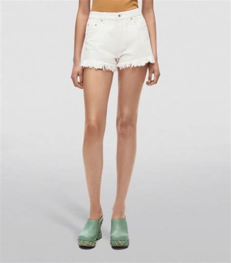 Womens Loewe White X Paulas Ibiza Embroidered Shorts Harrods Uk