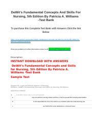 Dewit S Fundamental Concepts And Skills For Nursing Th Edition By