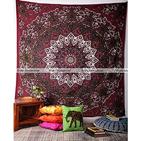 Bohemian Psychedelic Wall Hanging Cotton Star Tapestry Indian Mandala