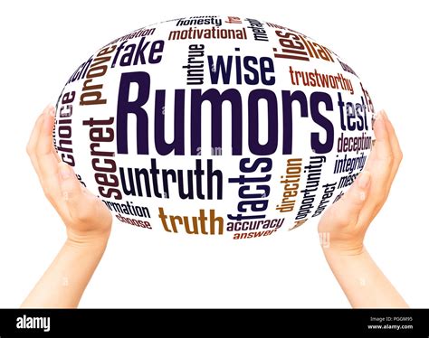 Rumors Word Cloud Hand Sphere Concept On White Background Stock Photo