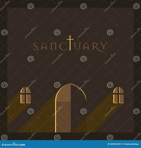 Vector Minimal Poster Sanctuary Stock Vector Illustration Of Graphic