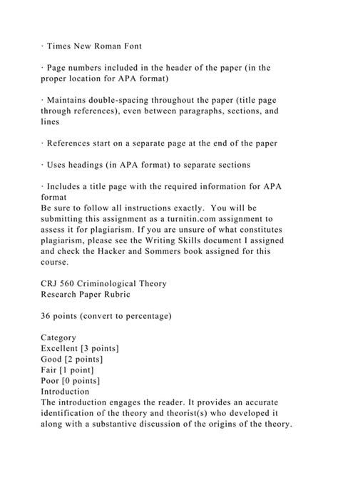 Crj Criminological Theoryresearch Paper Assignmentin Ord Docx