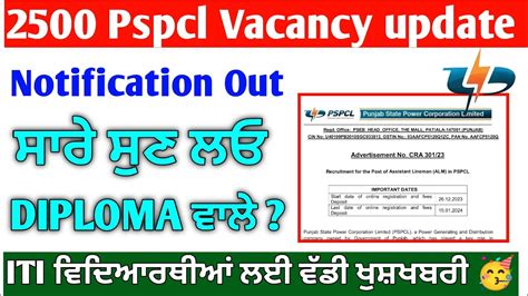 Pspcl Post Notification Out Pspcl Apprenticeship Vacancy Update