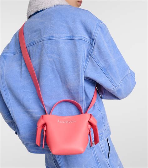 Musubi Mini Leather Crossbody Bag In Pink Acne Studios Mytheresa