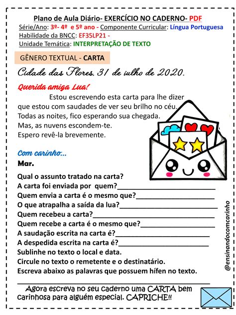 Atividade Genero Textual Carta Ano