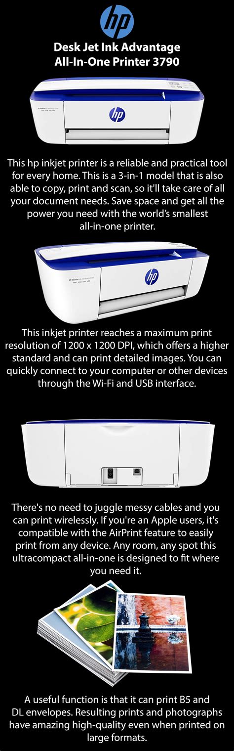 Hp Deskjet Ink Advantage 3790 Wireless All In One Printer Print Copy Scan T8w47c White Blue