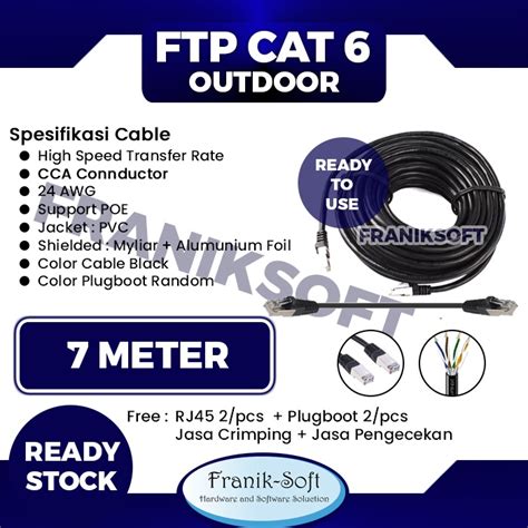 Jual Kabel Lan Meter Ftp Outdoor Cat Rj Plugboot Black Siap