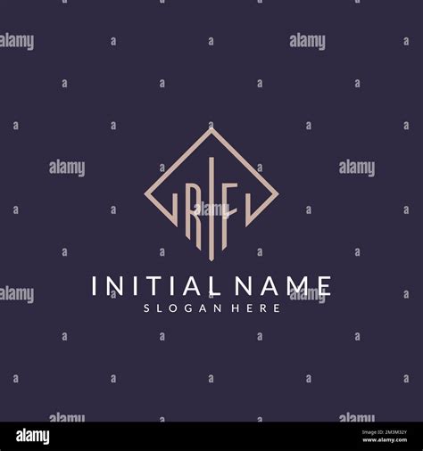 Rf Initial Monogram Logo With Rectangle Style Design Ideas Stock Vector