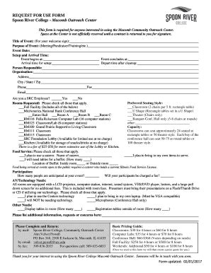 Fillable Online Src Request For Use Form Spoon River College Macomb