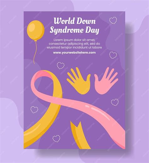 Premium Vector World Down Syndrome Day Vertical Poster Flat Cartoon