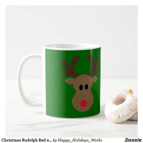 Christmas Rudolph Red Nose Reindeer Mug Rudolph Red Nosed Reindeer