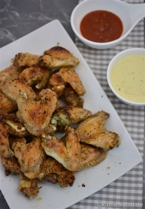 Rosmarin Chicken Wings Mit Honig Senf Sauce Katha Kocht