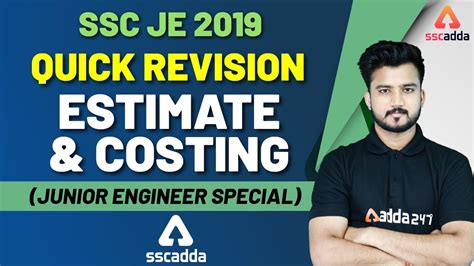 Engineering SSC JE 2019 Quick Revision Of Estimate Costing YouTube