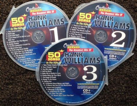 HANK WILLIAMS COUNTRY 3 CDG DISCS CHARTBUSTER HITS KARAOKE 50 SONGS CD