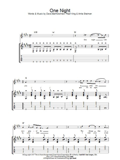 One Night by Elvis Presley - Guitar Tab - Guitar Instructor