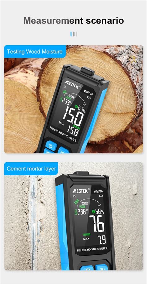 Mestek Wm Wood Digital Moisture Lcd Meter Non Contact Wood Humidity