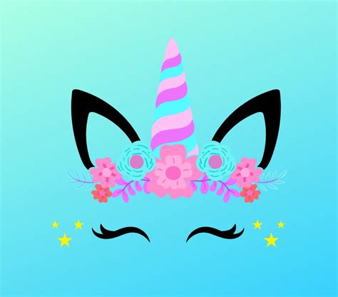 Cute Unicorn Face Svg Cute Unicorn Svg Cricut Silhouette Cut File Unicorn Birthday Svg