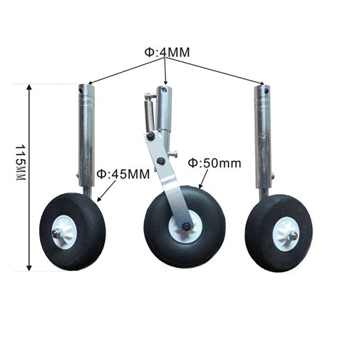 Aluminum Alloy Shock Absorber Retractable Landing Gear Set For Rc