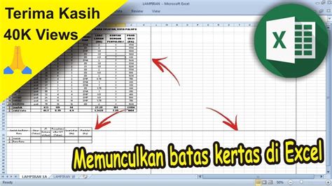 Cara Menampilkan Batas Kertas Di Excel Youtube