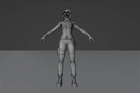 3D Model Kate Bishop Character Rig For Blender VR AR Low Poly