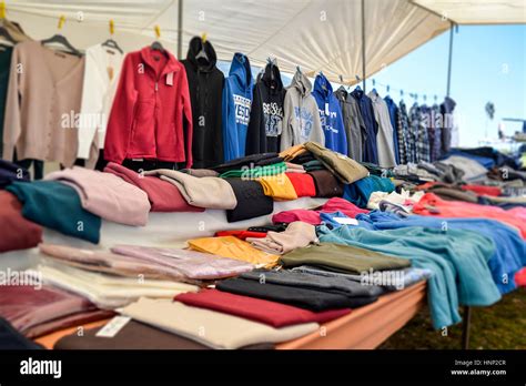 Cloths Stall At Aljezur Flea Market Stock Photo Alamy