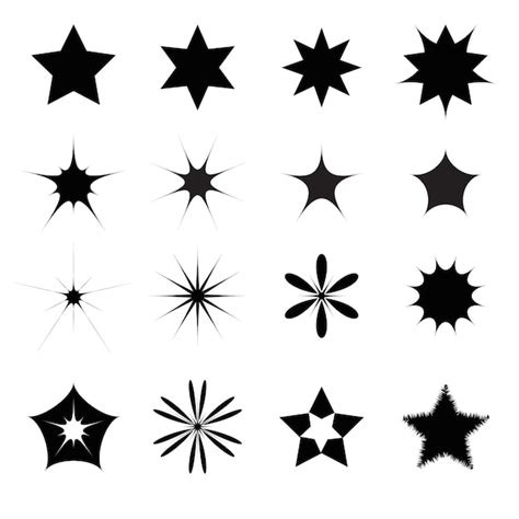 Un Conjunto De Formas De Estrellas Vector Premium