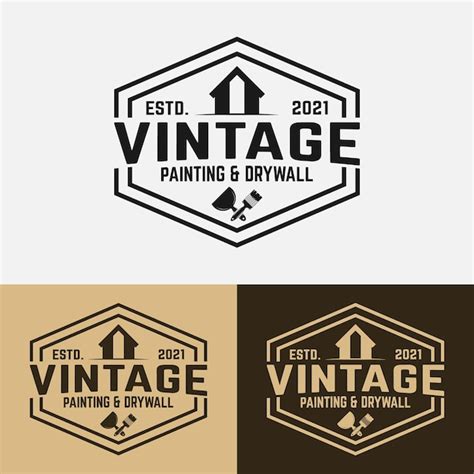 Premium Vector Vintage Painting And Drywall Logo Design Template