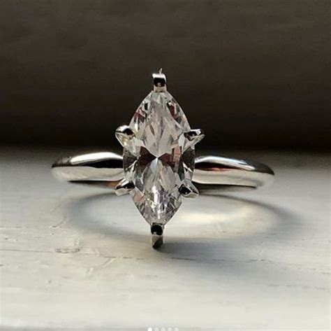 Marquise Moissanite Ring Marquise Solitaire Moissanite Ring Etsy