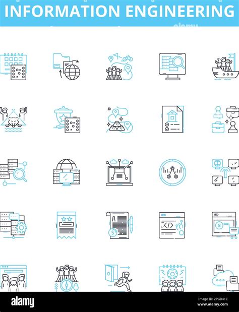 Information Engineering Vector Line Icons Set Information Engineering Systems Technology