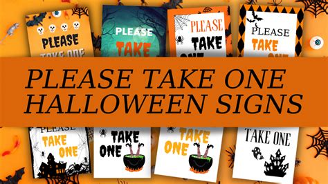 Please Take One Halloween Sign — Printablesbuzz