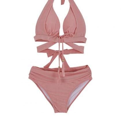 Two Piece Split Bikini Hot Spring Swimsuit On Luulla